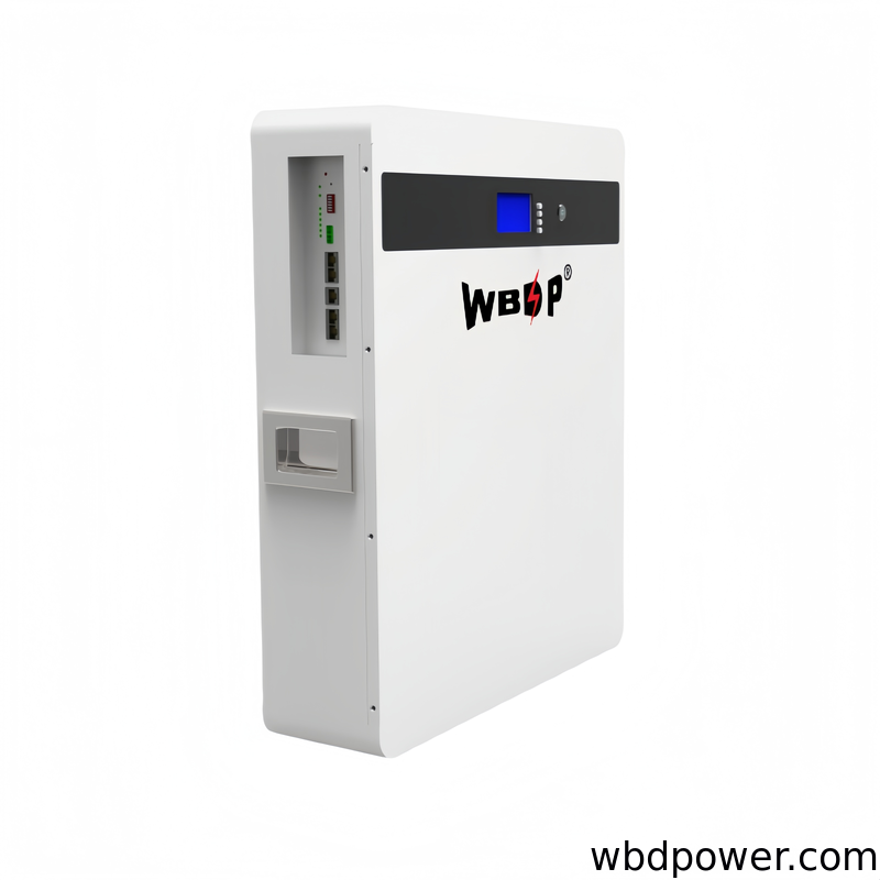 Wall Mounted Lithium LiFePo4 Battery 51.2V 100Ah 5.12kWh Home Solar Storage Battery