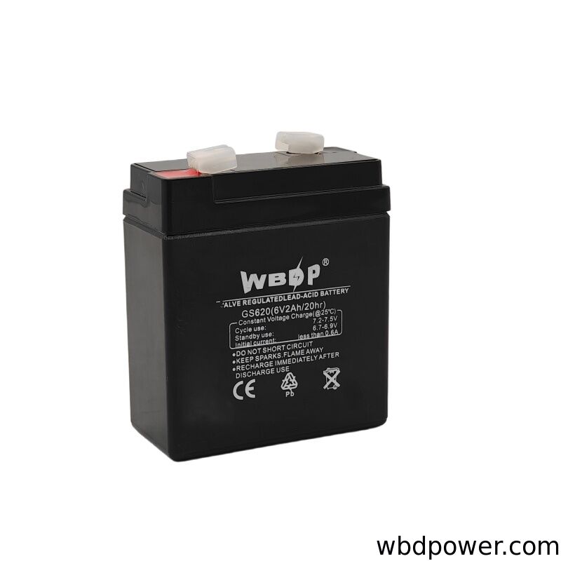 Maintenance Free 6V 2Ah Lead Acid Battery Compact Sealed VRLA Battery Lightweight For UPS / Solar Power