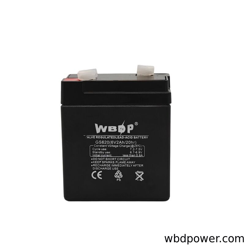 Maintenance Free 6V 2Ah Lead Acid Battery Compact Sealed VRLA Battery Lightweight For UPS / Solar Power