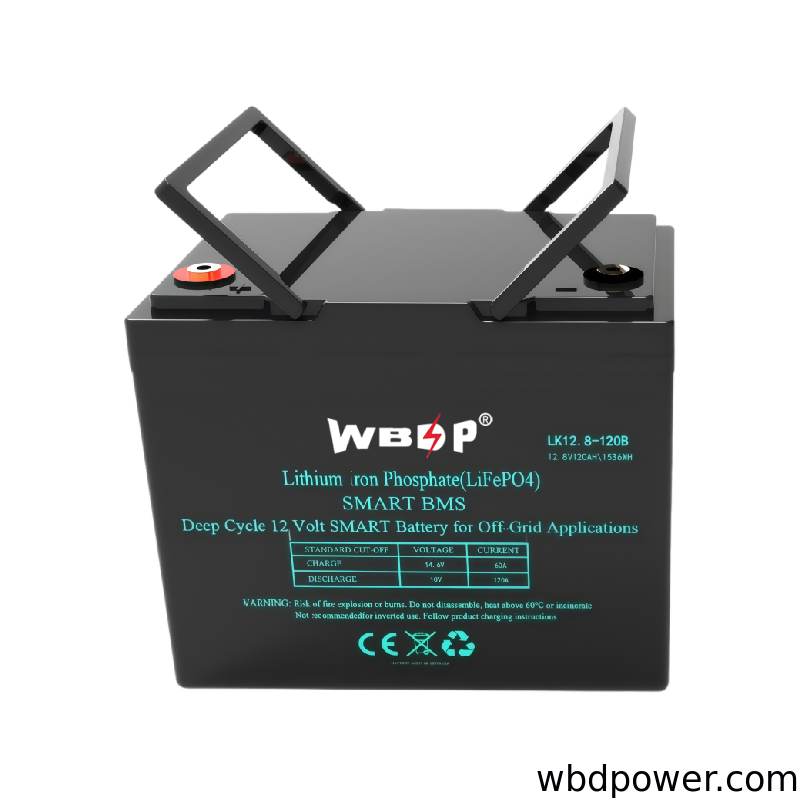 Maintenance Free Lithium LiFePo4 Battery Black 12.8V 120Ah Lithium Deep Cycle Battery For Telecom Station