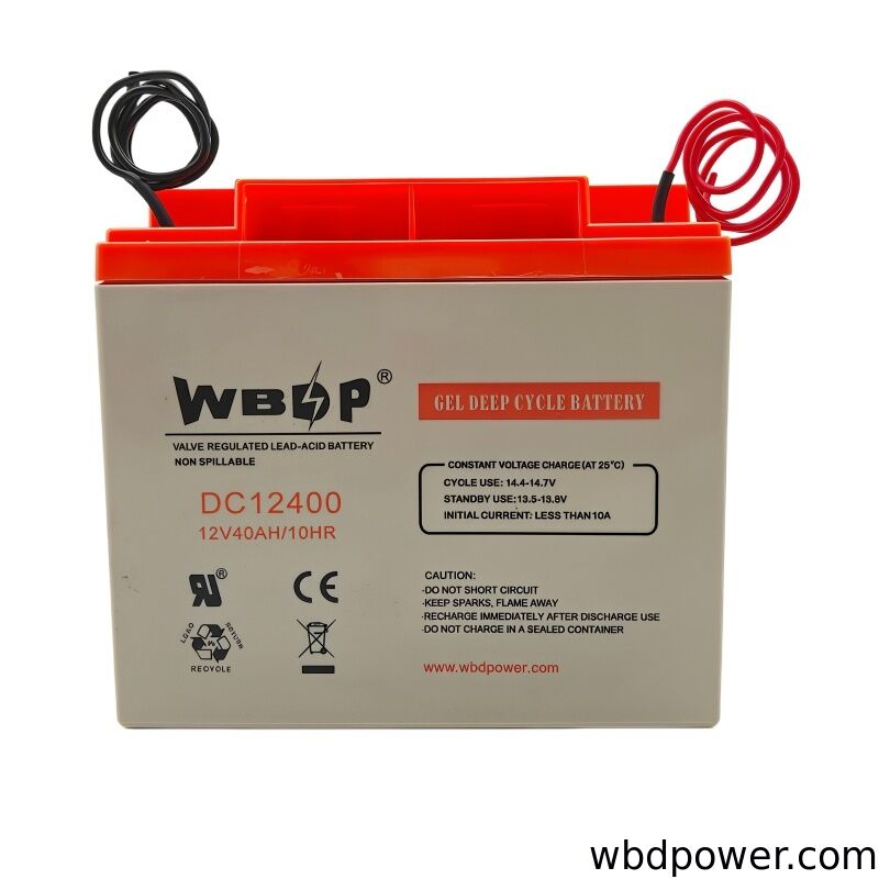 Non Spillable Lead Acid Maintenance Free Battery 12V 40AH Valve Regulated Gel Battery Wire Lead Terminal