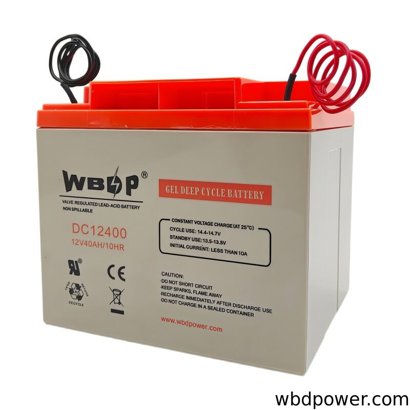 Non Spillable Lead Acid Maintenance Free Battery 12V 40AH Valve Regulated Gel Battery Wire Lead Terminal