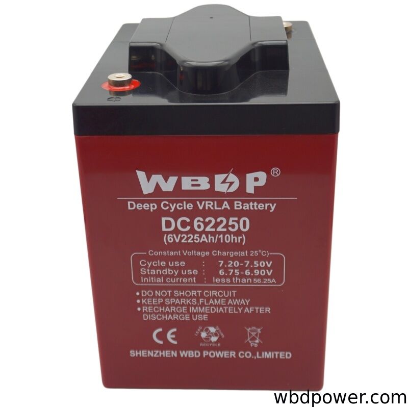 225Ah 6V AGM Battery Leak Proof Maintenance Free Deep Cycle Battery For Golf Cart / Electric Wheelchair