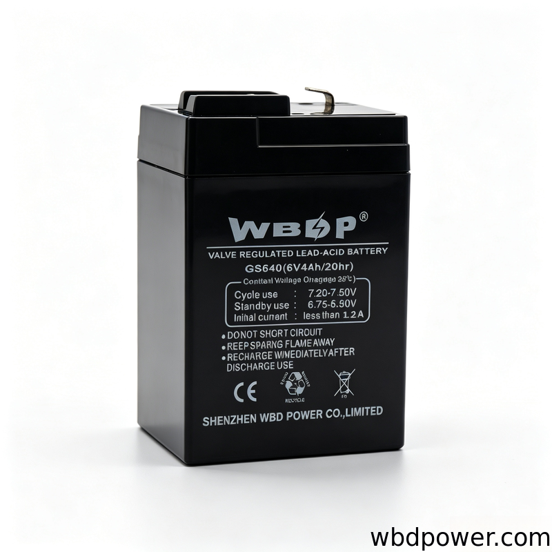 Multipurpose 6V 4Ah Lead Acid Battery Compact AGM Sealed Battery Low Discharge Rate