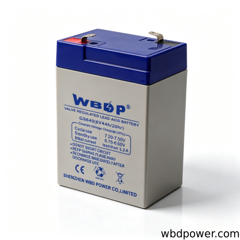 Compact 6V 4Ah Battery Multipurpose Rechargeable Sealed Lead Acid Battery Deep Cycle Blue / Grey