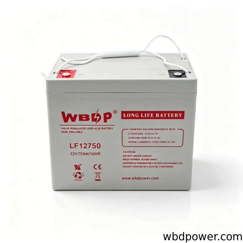 Maintenance Free Long Life UPS Battery 12V 75Ah Rechargeable Lead Acid Batteries For Wind Energy Storage