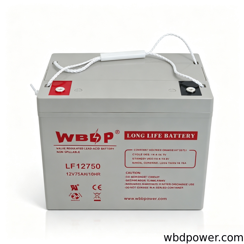 Maintenance Free Long Life UPS Battery 12V 75Ah Rechargeable Lead Acid Batteries For Wind Energy Storage